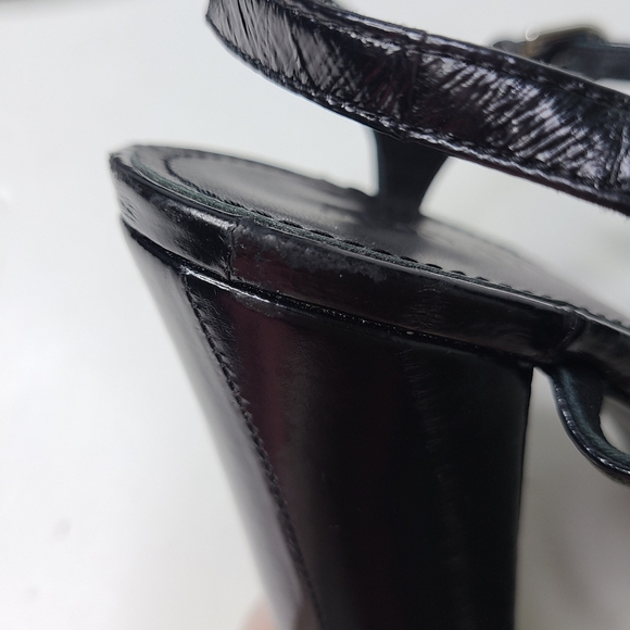 Jil Sander Runway Black Heeled Mule Ankle Strap Shoes - Picture 8 of 14